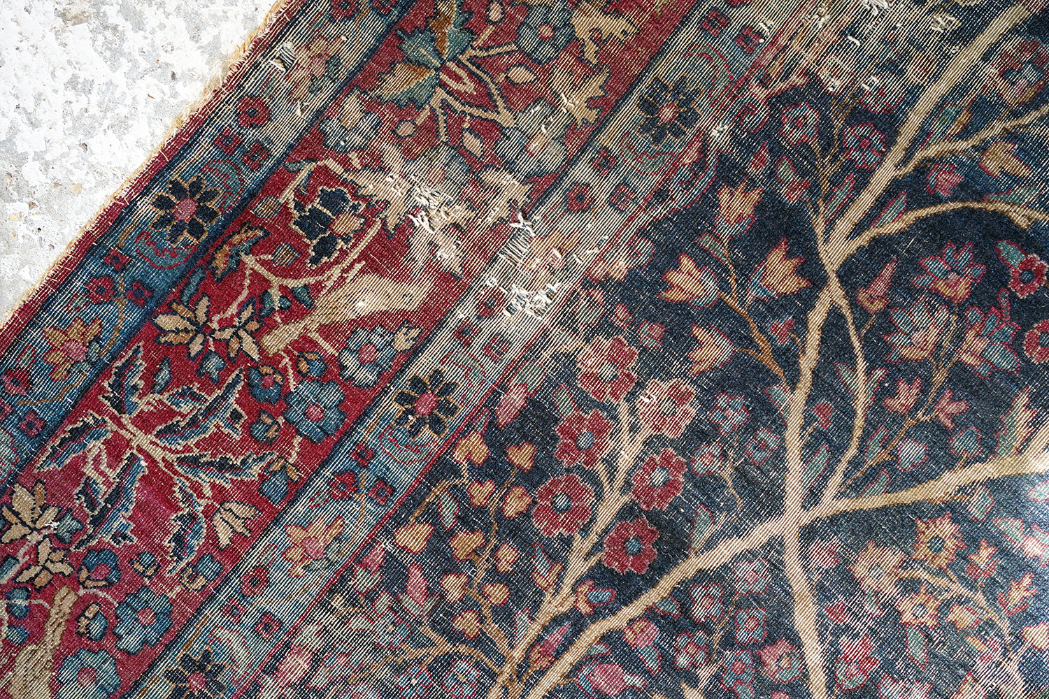 A Good 19thC Country House Isfahan Tree Of Life Rug c.1880