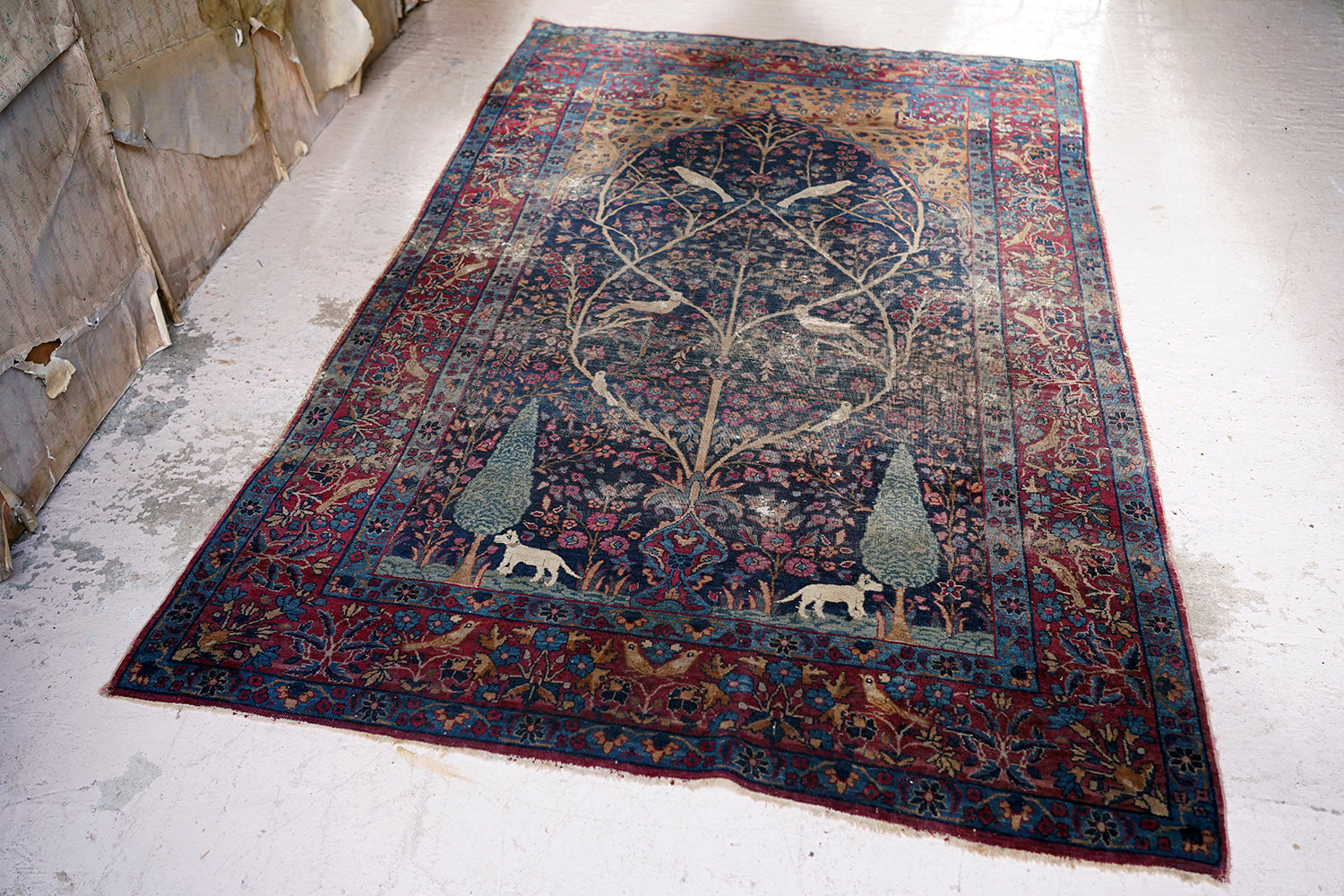 A Good 19thC Country House Isfahan Tree Of Life Rug c.1880
