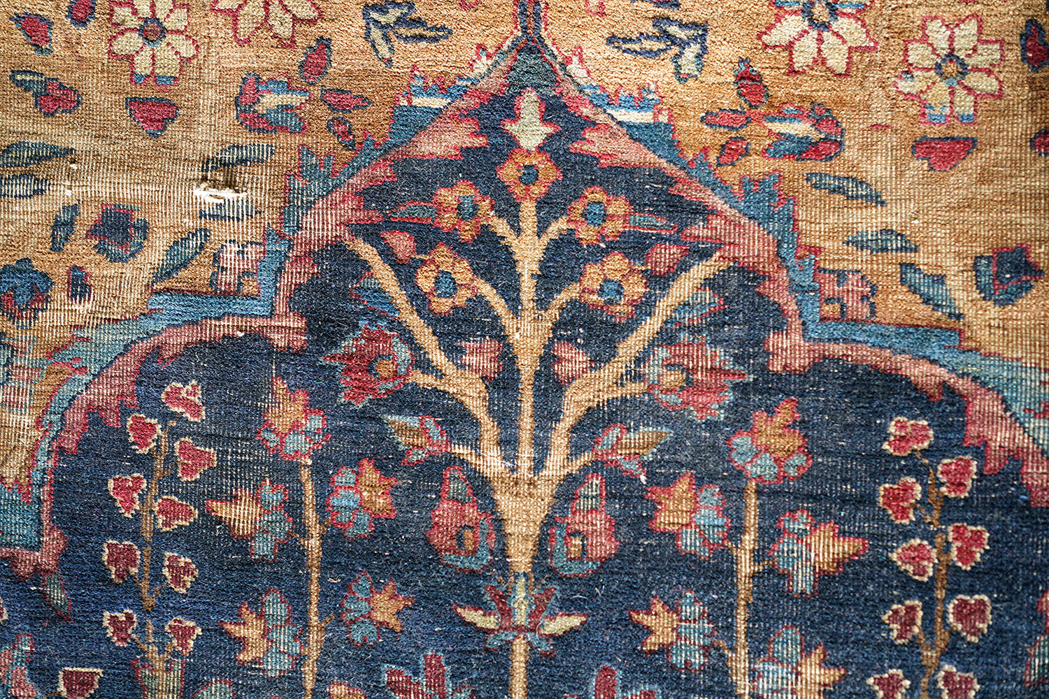 A Good 19thC Country House Isfahan Tree Of Life Rug c.1880