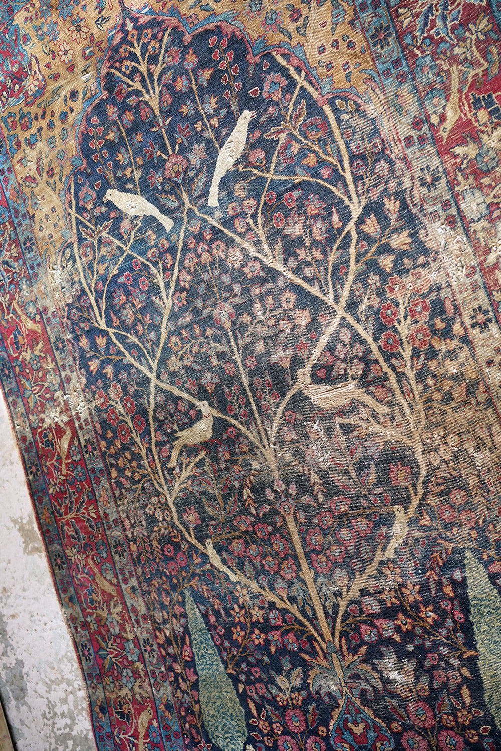 A Good 19thC Country House Isfahan Tree Of Life Rug c.1880