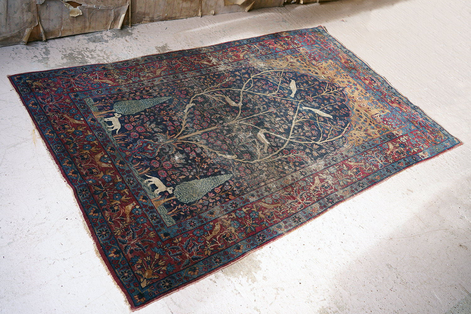 A Good 19thC Country House Isfahan Tree Of Life Rug c.1880
