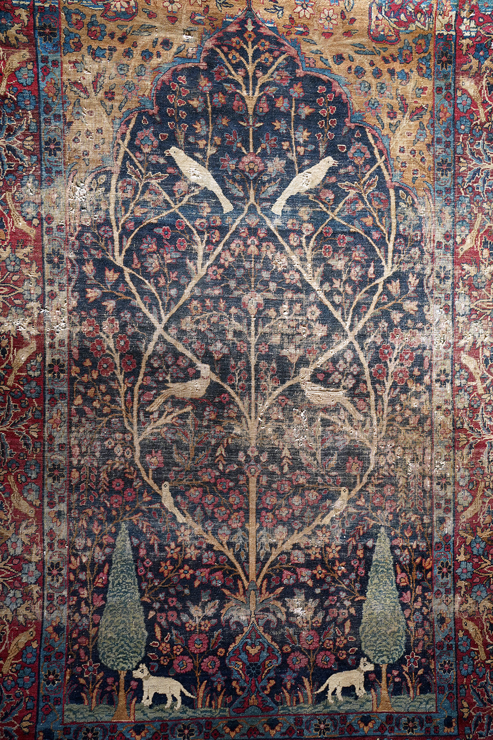 A Good 19thC Country House Isfahan Tree Of Life Rug c.1880