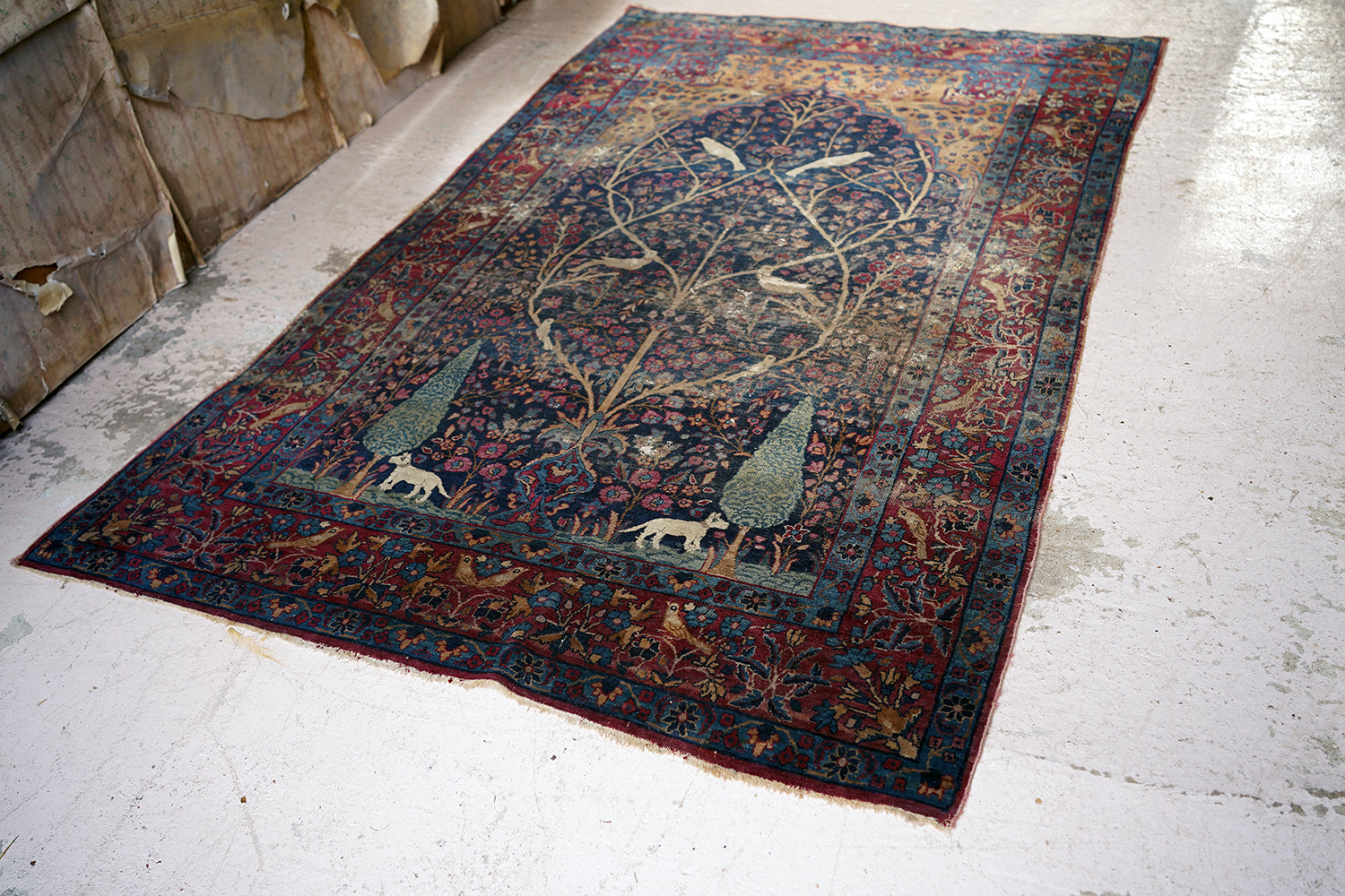 A Good 19thC Country House Isfahan Tree Of Life Rug c.1880