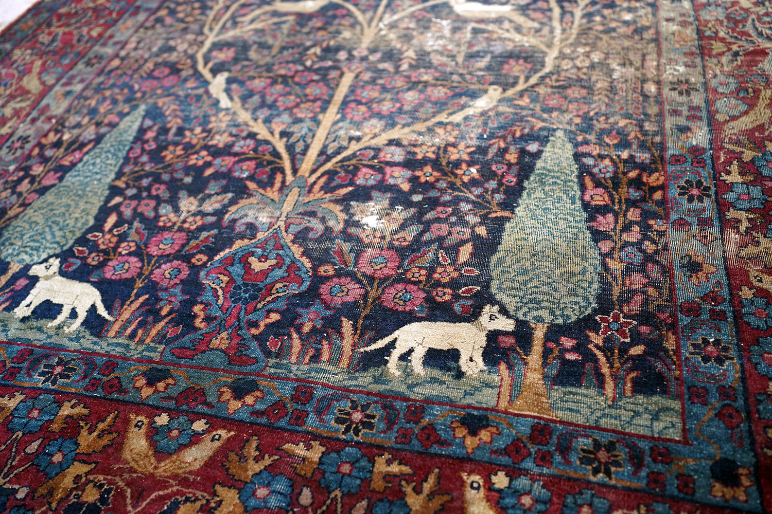 A Good 19thC Country House Isfahan Tree Of Life Rug c.1880