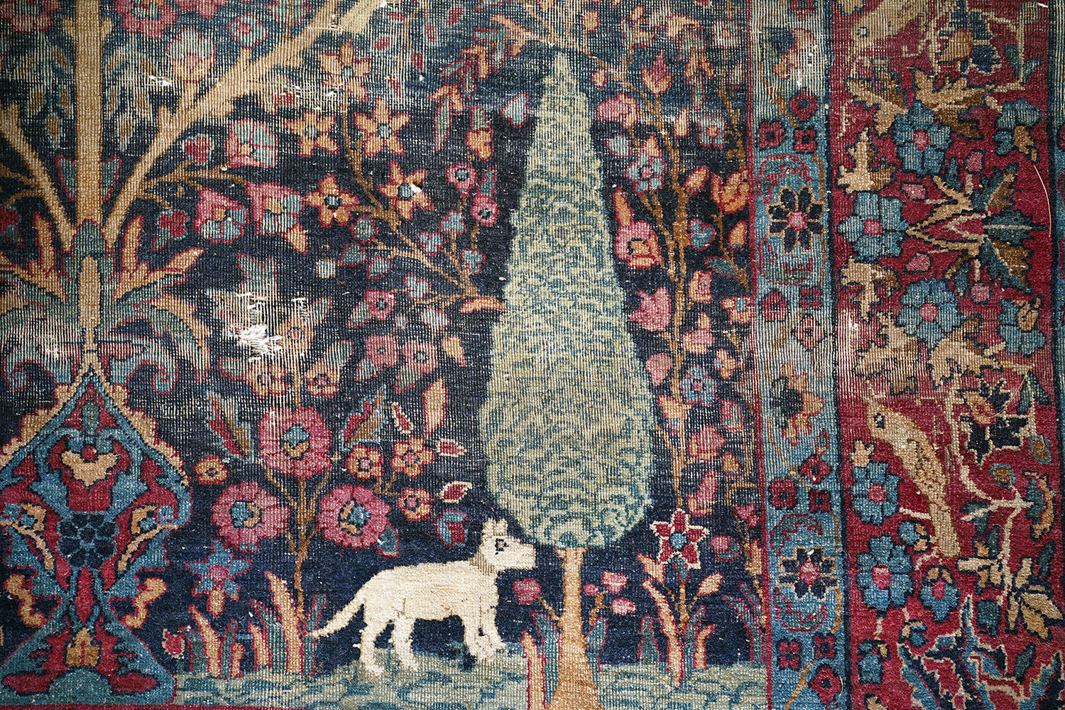 A Good 19thC Country House Isfahan Tree Of Life Rug c.1880