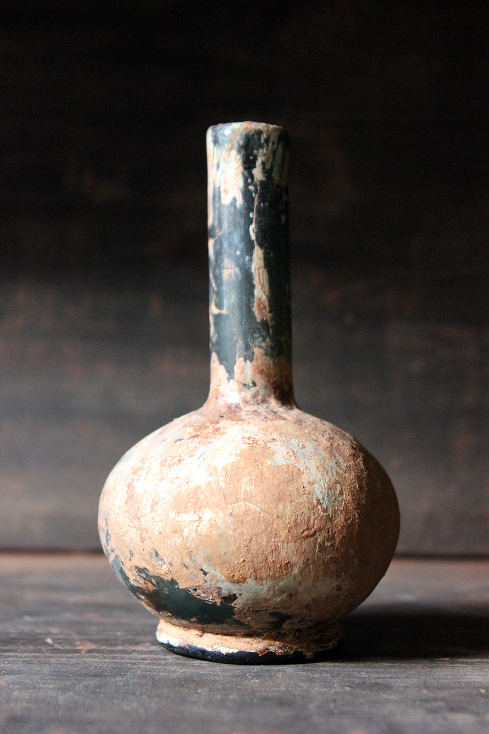 A Beautiful Small Islamic Green Glass Bottle c.8th-10thC AD