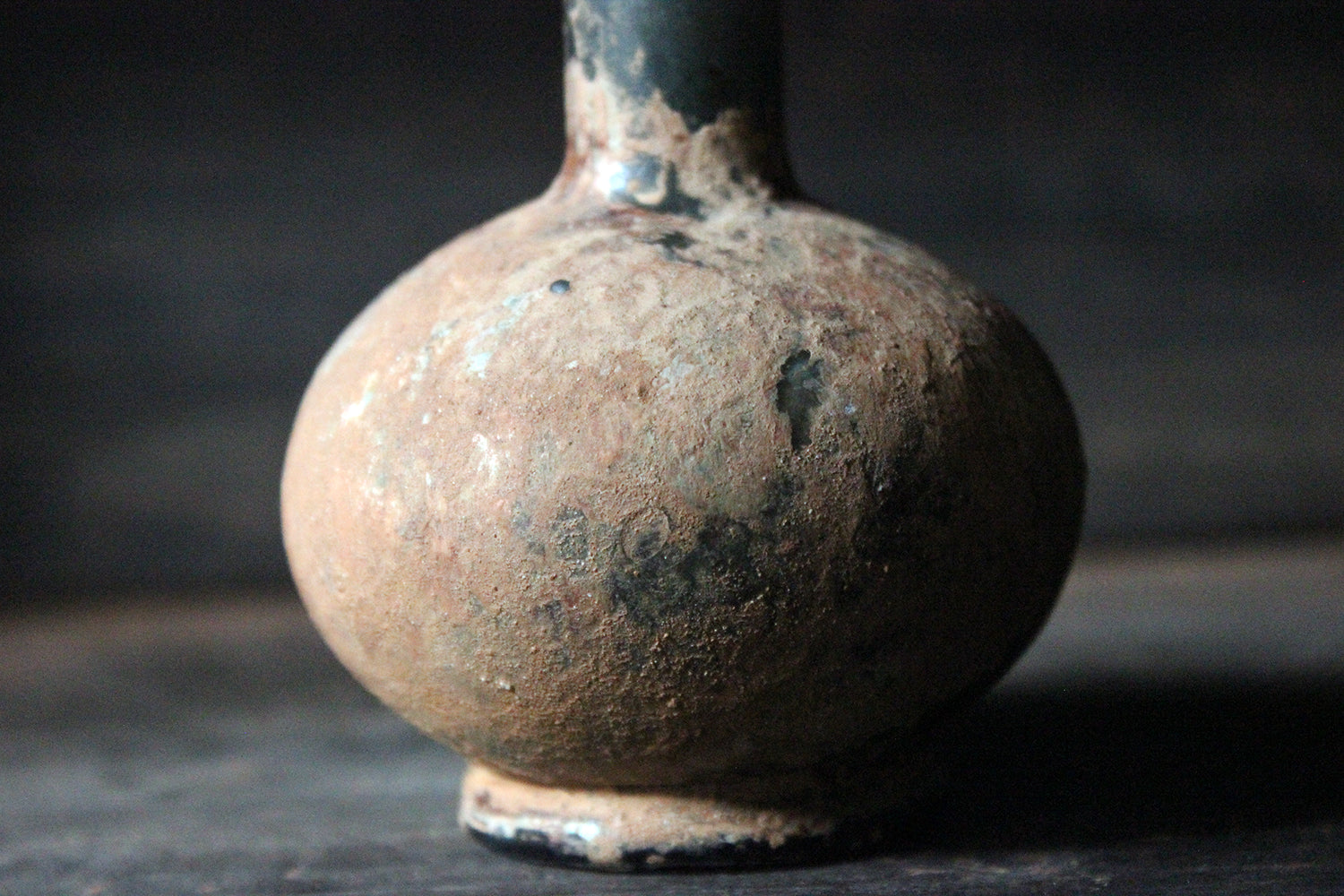 A Beautiful Small Islamic Green Glass Bottle c.8th-10thC AD
