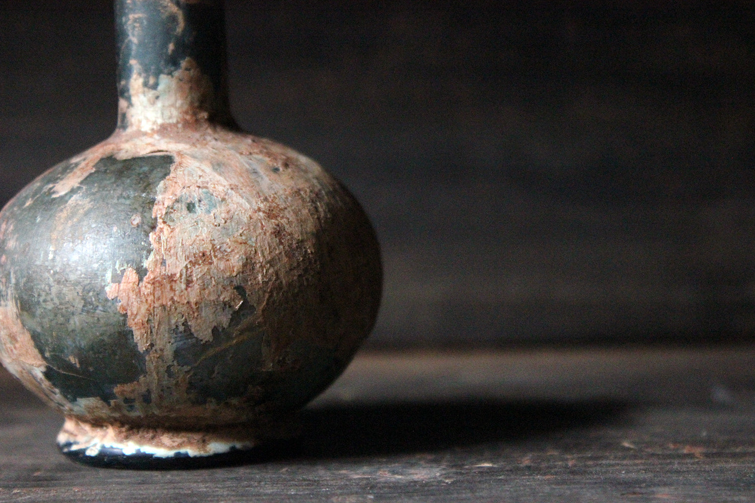 A Beautiful Small Islamic Green Glass Bottle c.8th-10thC AD