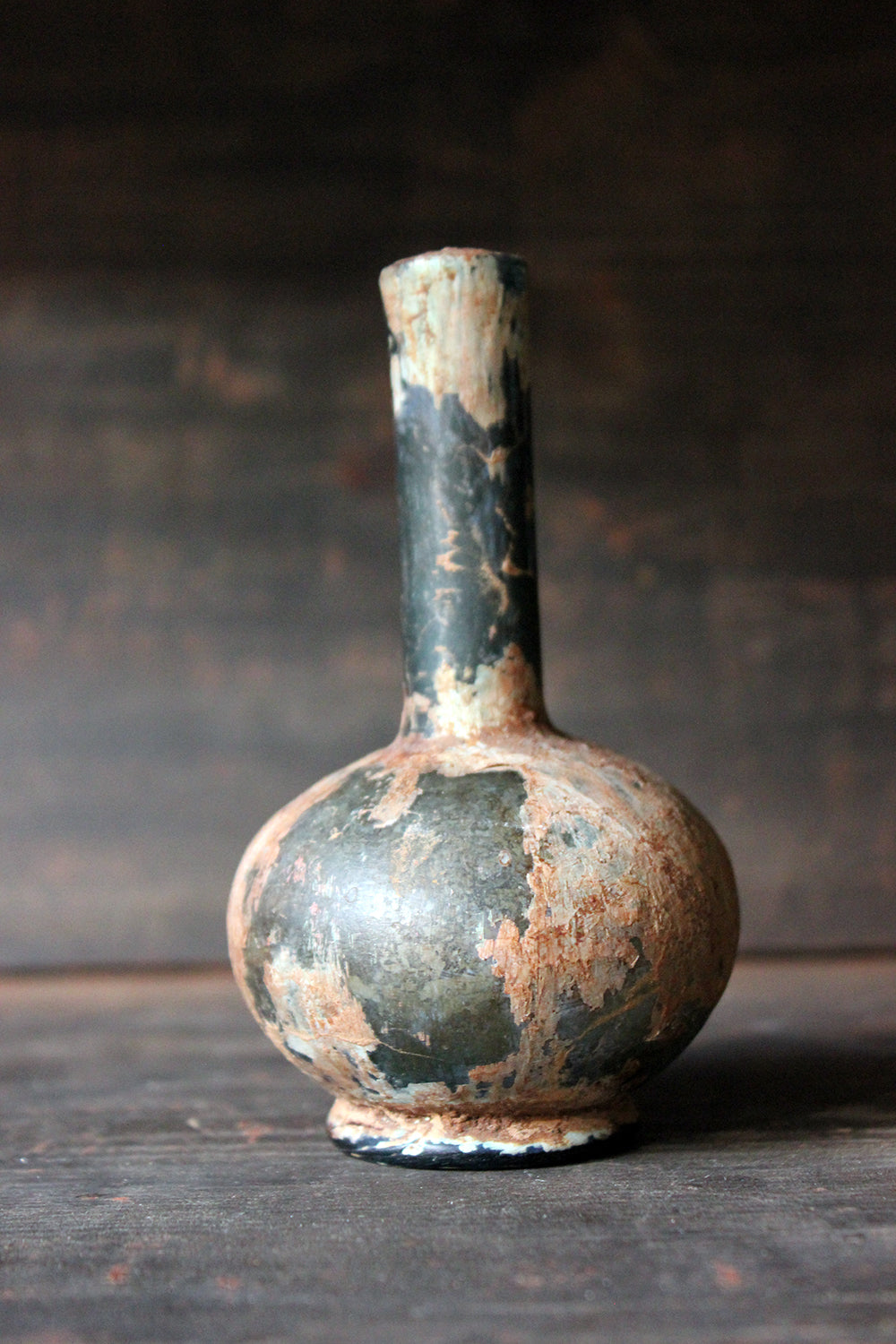 A Beautiful Small Islamic Green Glass Bottle c.8th-10thC AD