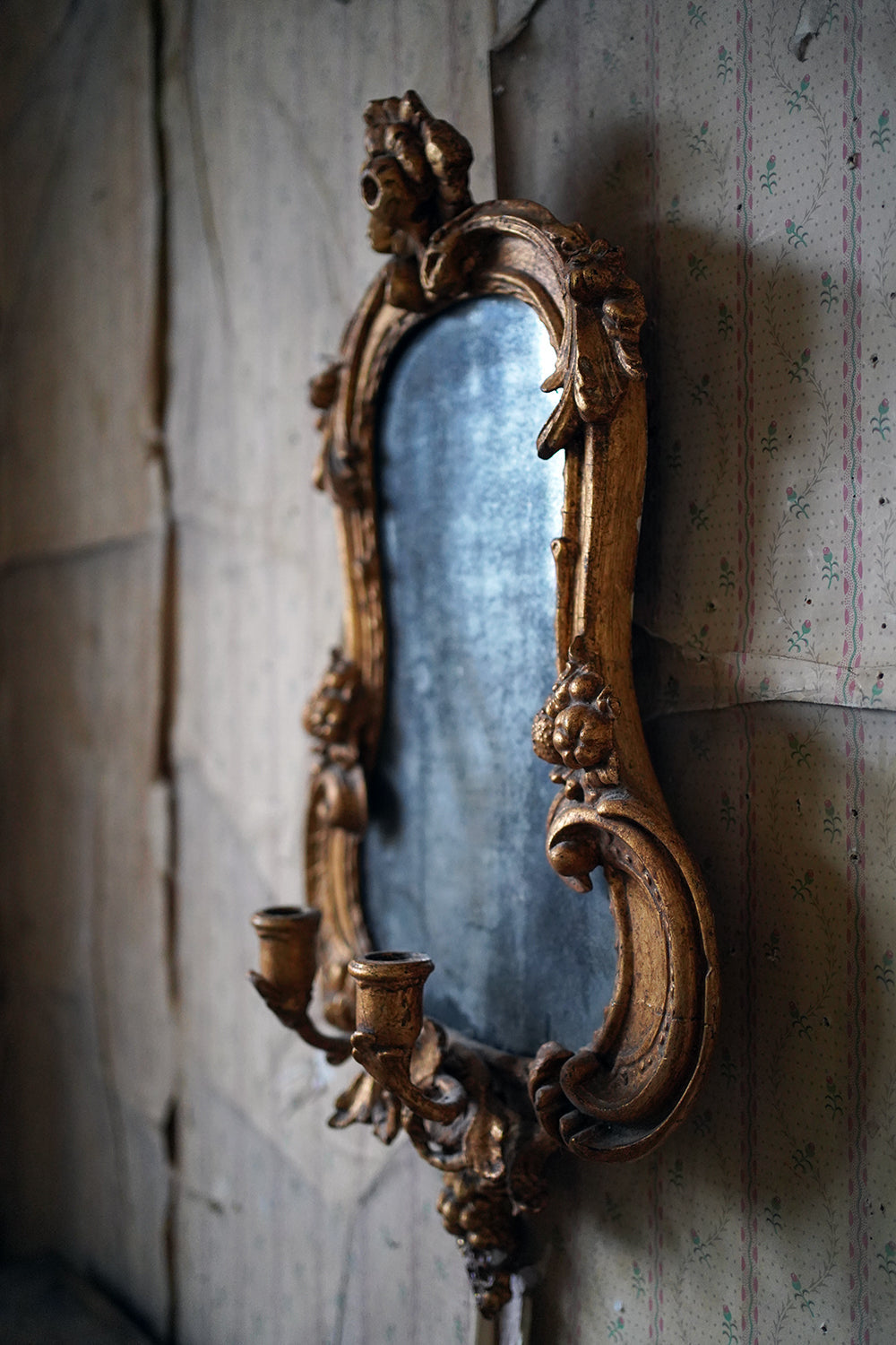 A 19thC Italian Gilt Gesso Girandole Mirror c.1870
