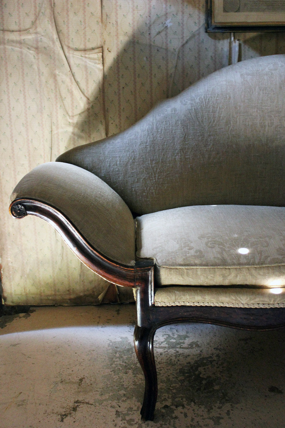 A 19thC Italian Stained Beech Gondola Settee
