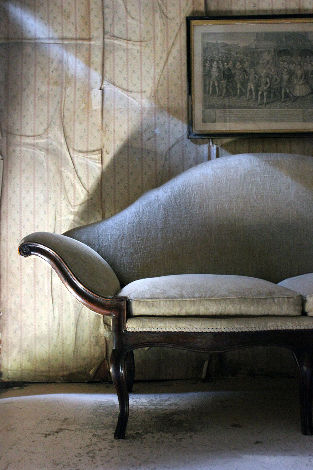 A 19thC Italian Stained Beech Gondola Settee