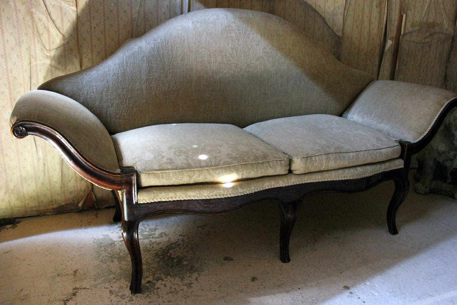 A 19thC Italian Stained Beech Gondola Settee