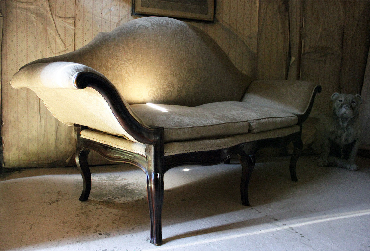 A 19thC Italian Stained Beech Gondola Settee