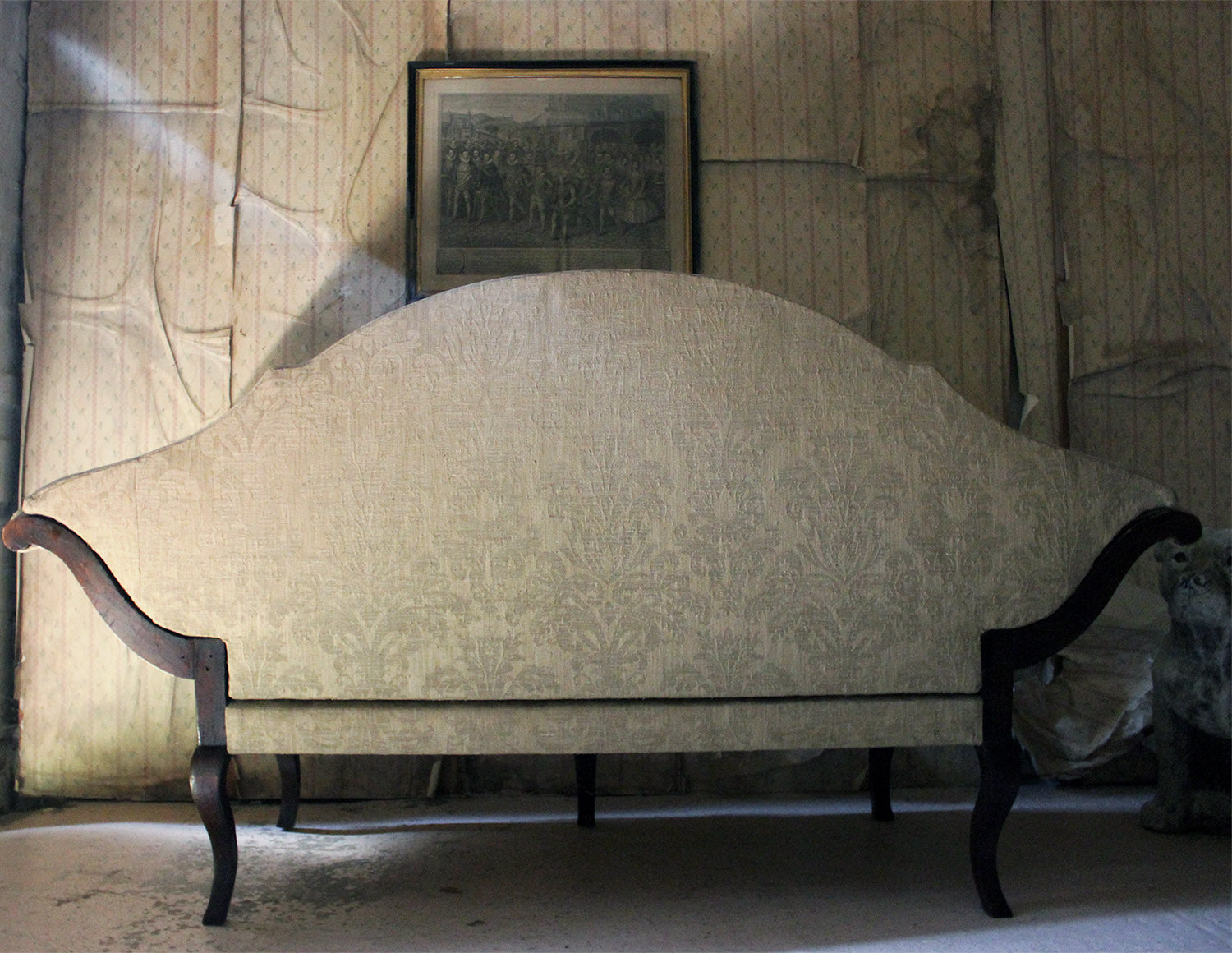 A 19thC Italian Stained Beech Gondola Settee