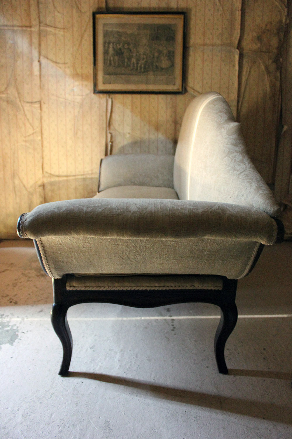A 19thC Italian Stained Beech Gondola Settee