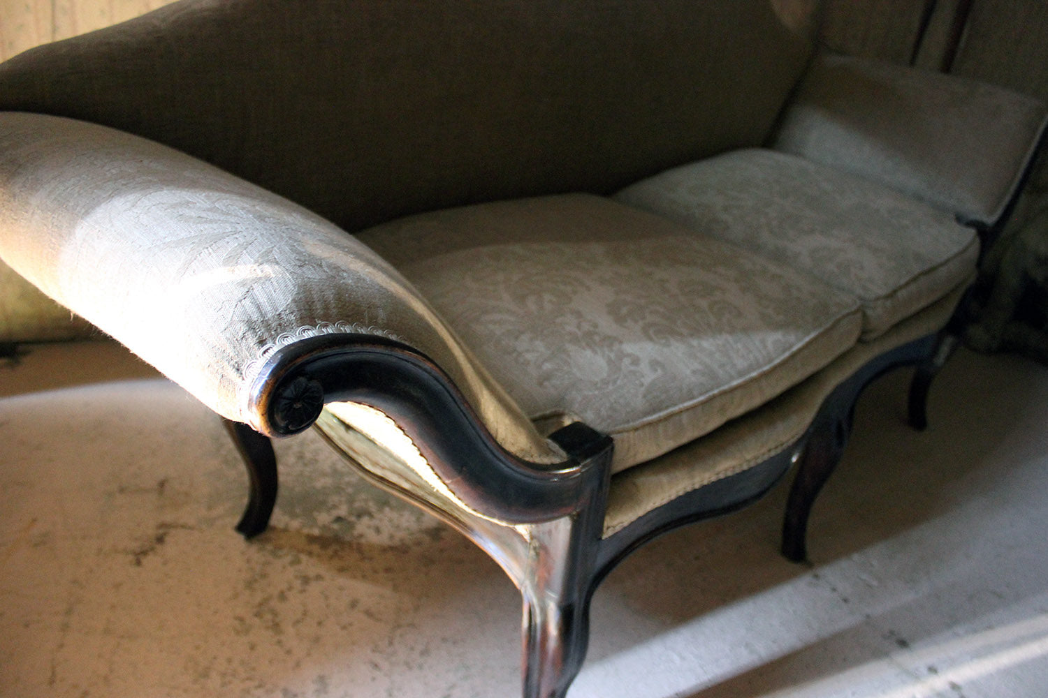 A 19thC Italian Stained Beech Gondola Settee