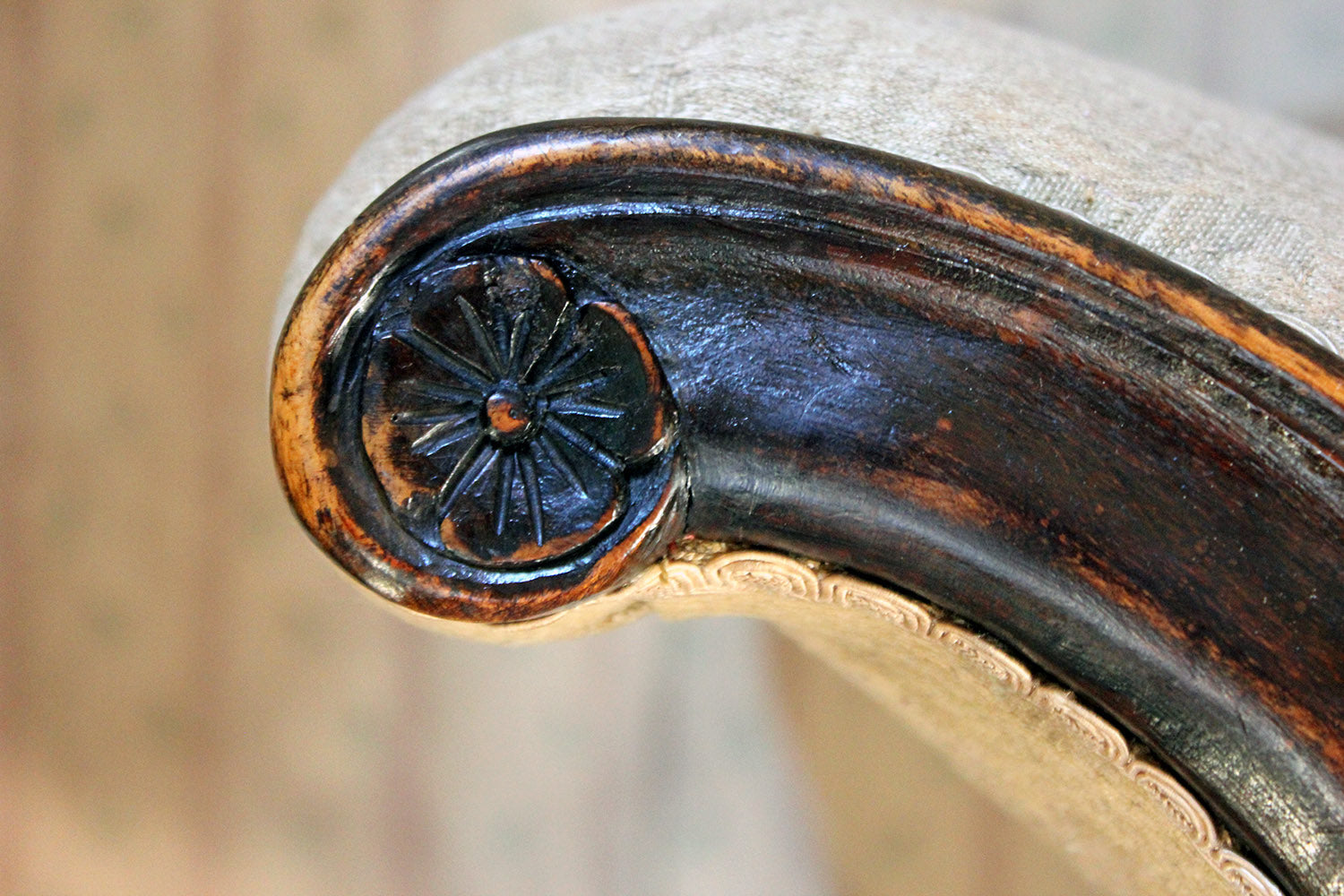 A 19thC Italian Stained Beech Gondola Settee