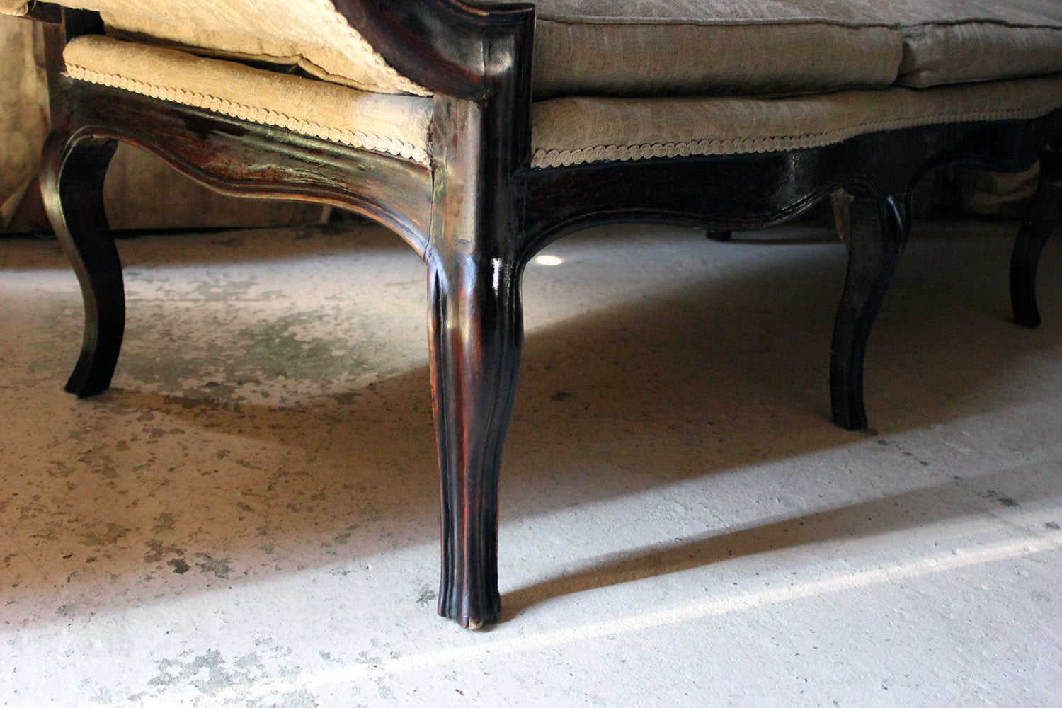 A 19thC Italian Stained Beech Gondola Settee