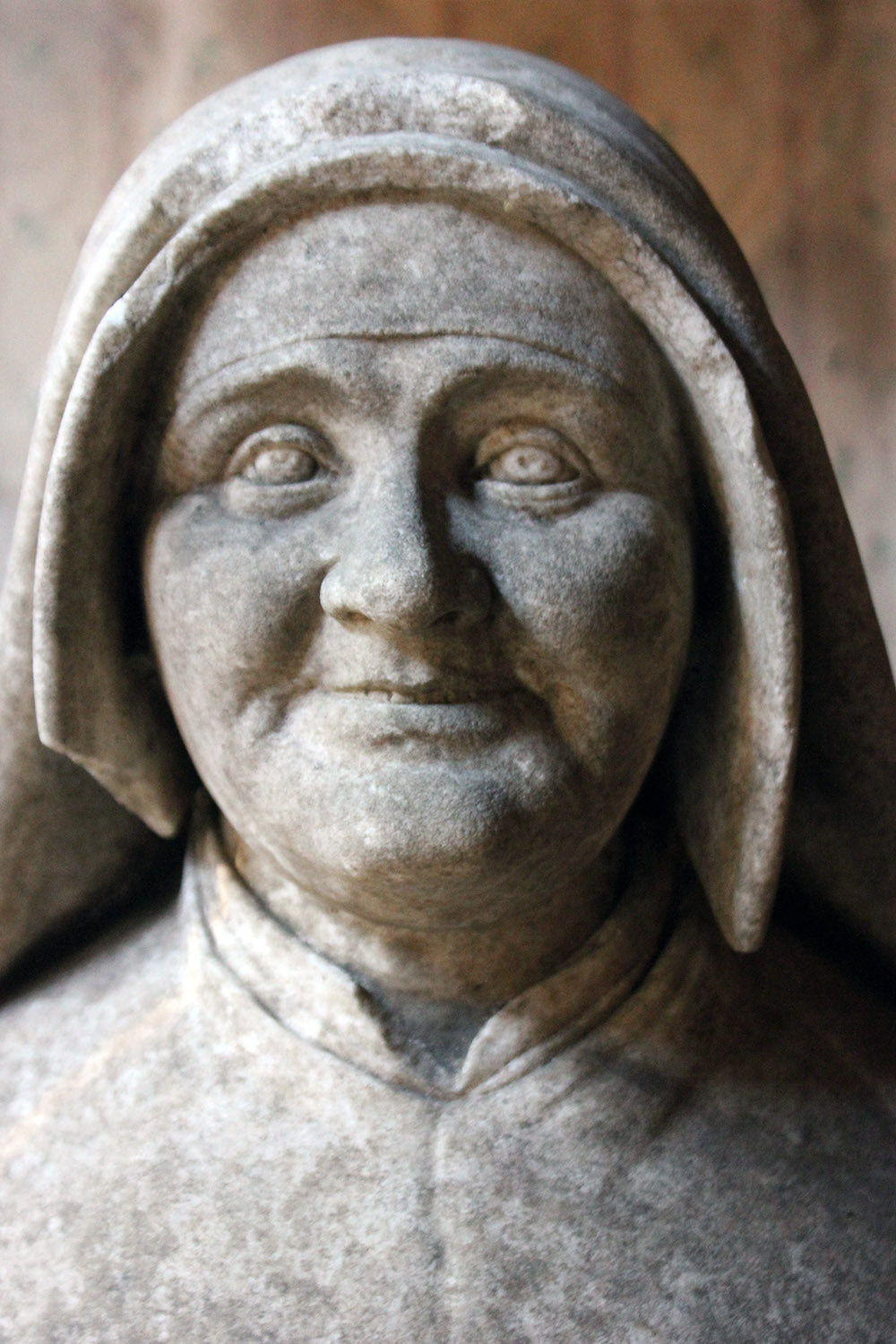 A 19thC Italian Carved Marble Bust of a Nun