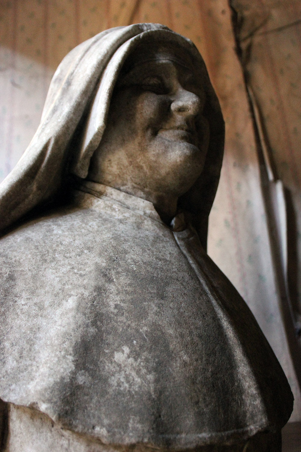 A 19thC Italian Carved Marble Bust of a Nun