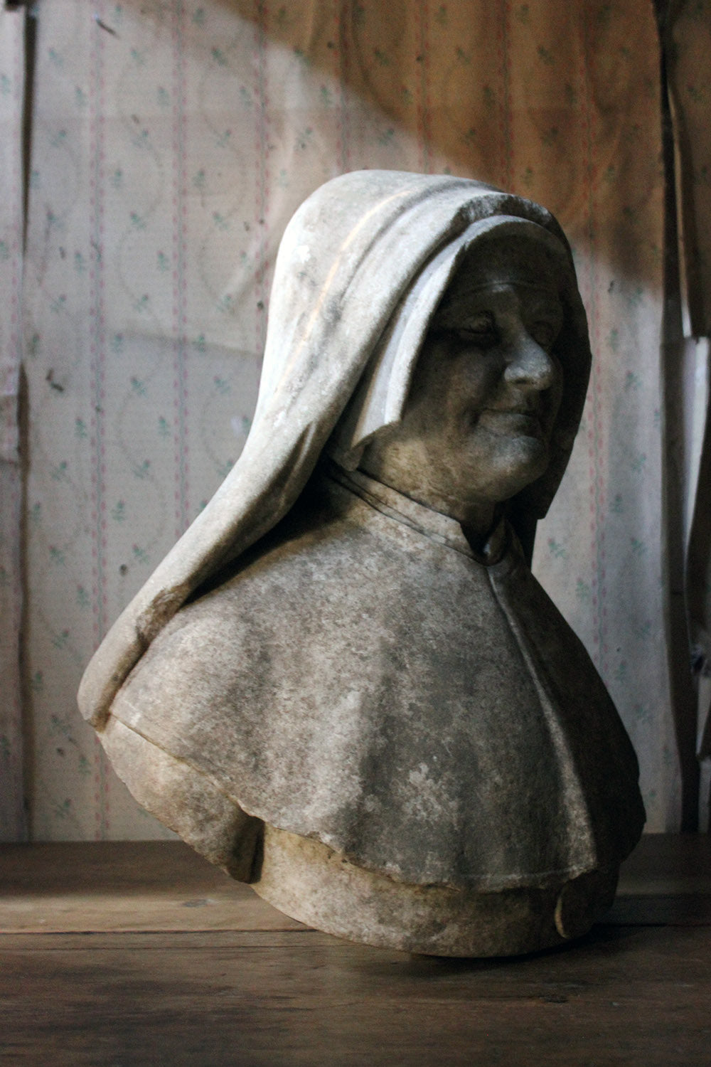 A 19thC Italian Carved Marble Bust of a Nun