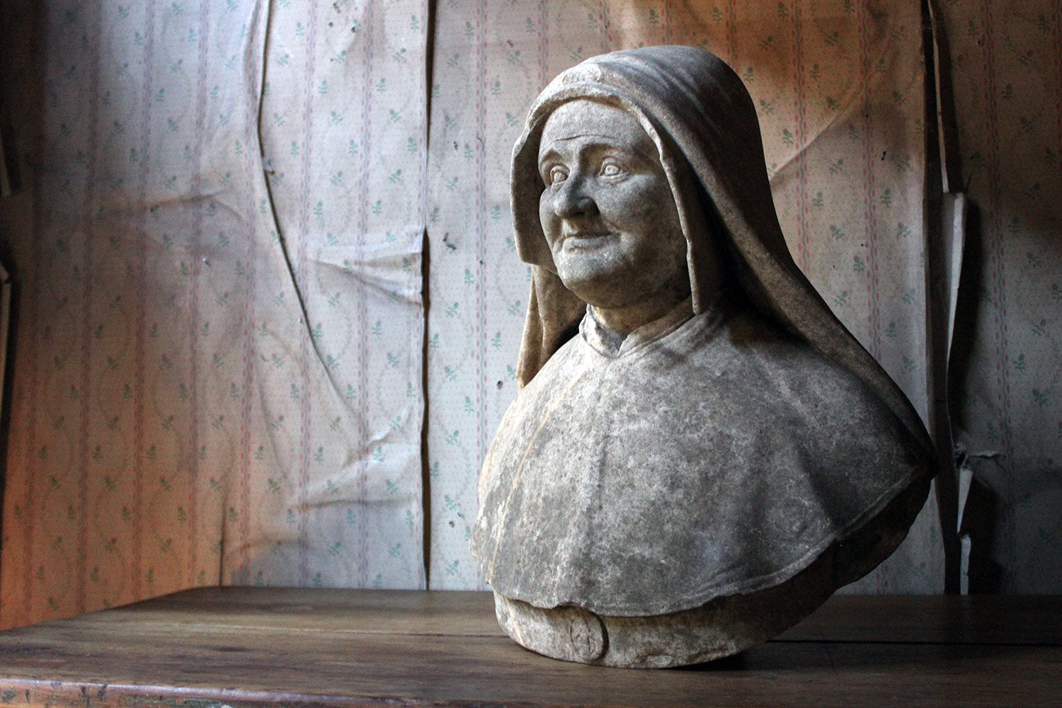A 19thC Italian Carved Marble Bust of a Nun