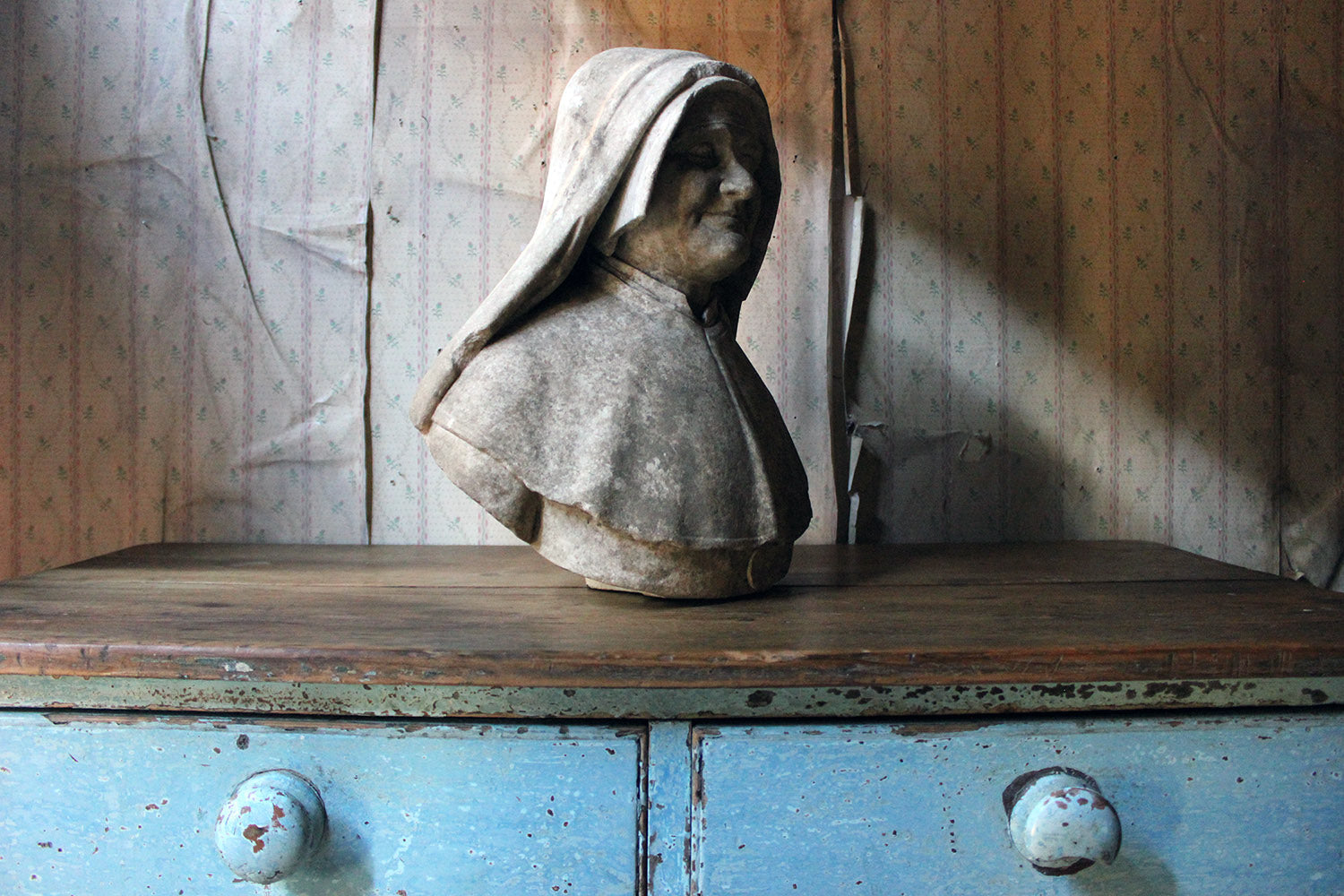 A 19thC Italian Carved Marble Bust of a Nun