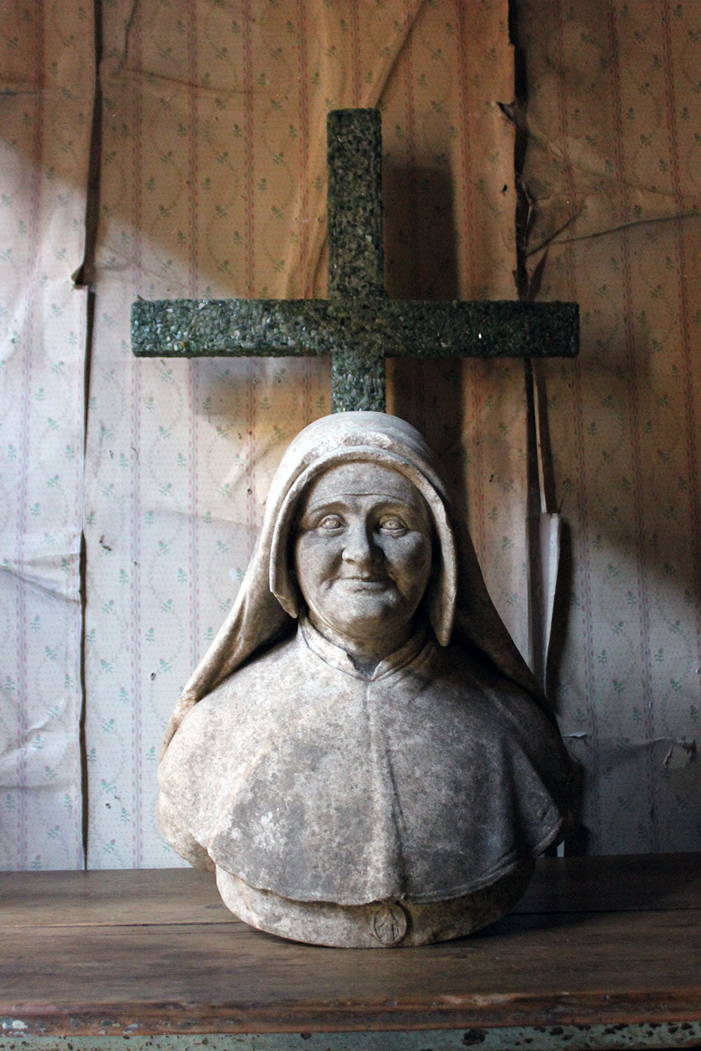 A 19thC Italian Carved Marble Bust of a Nun