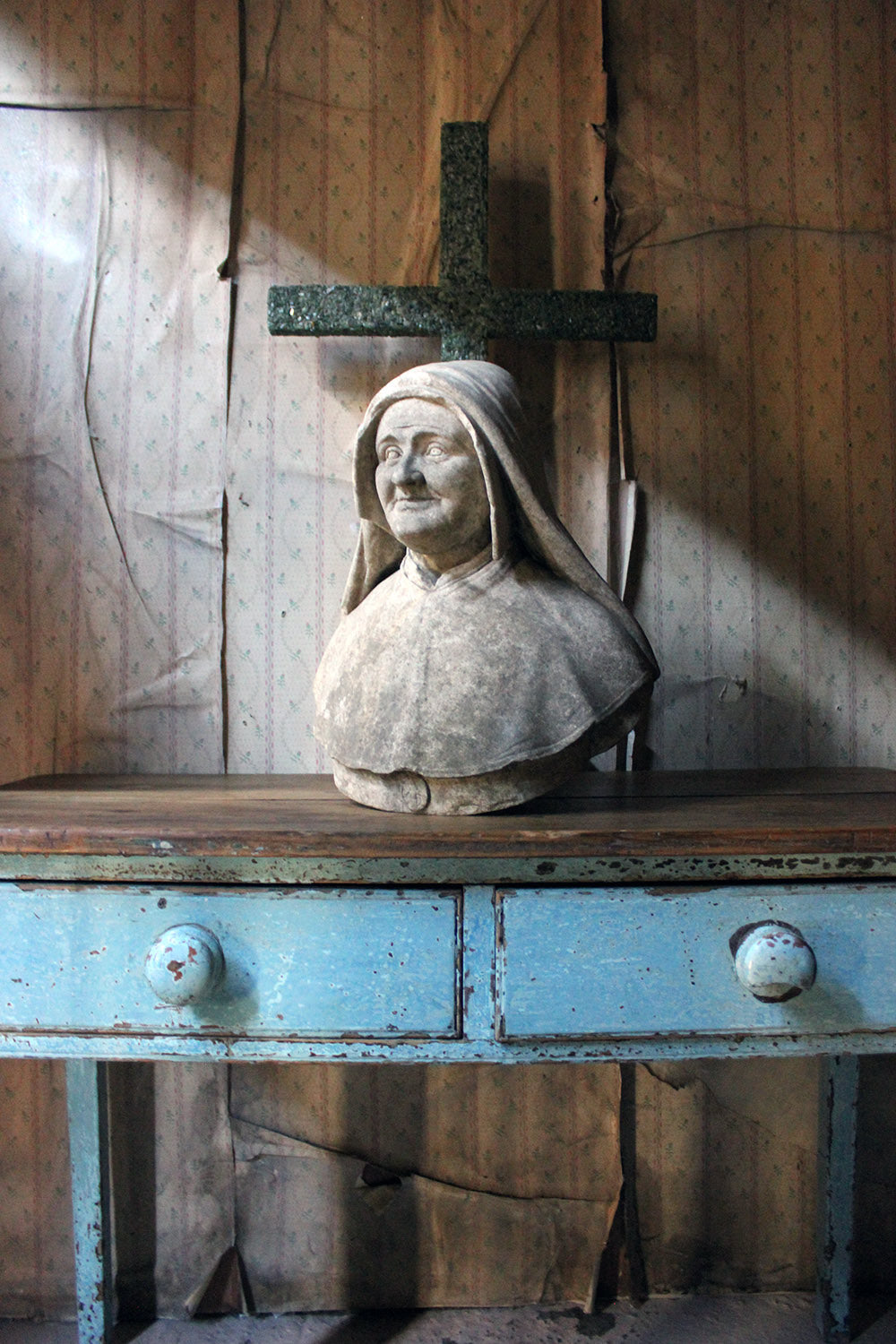 A 19thC Italian Carved Marble Bust of a Nun