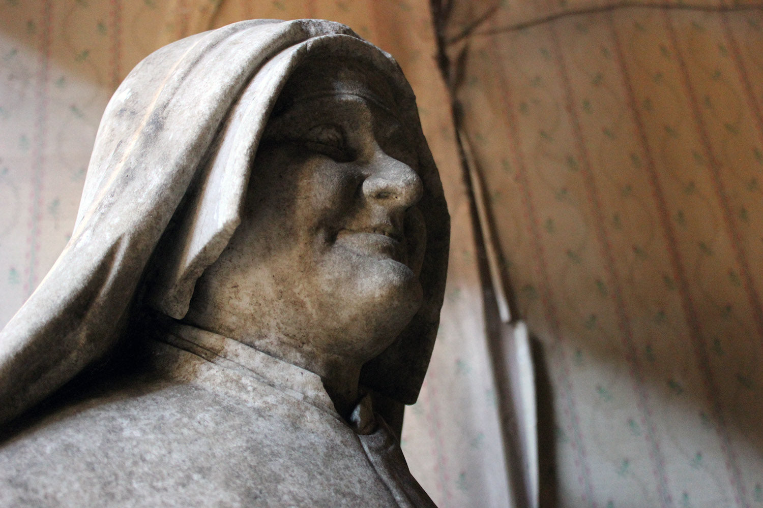 A 19thC Italian Carved Marble Bust of a Nun