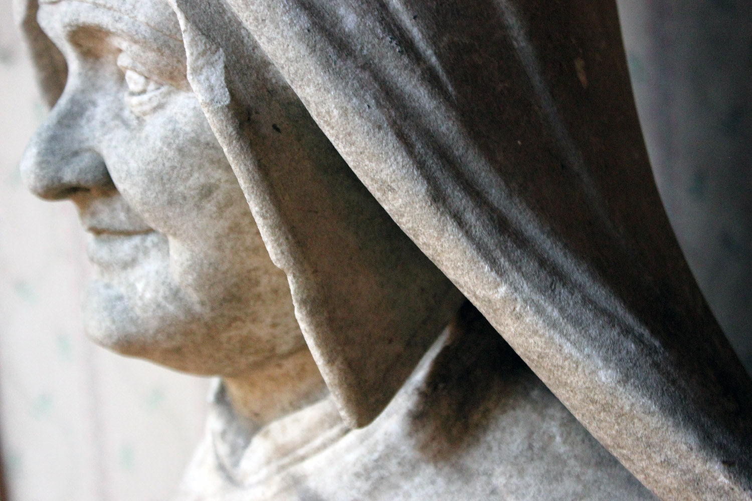 A 19thC Italian Carved Marble Bust of a Nun
