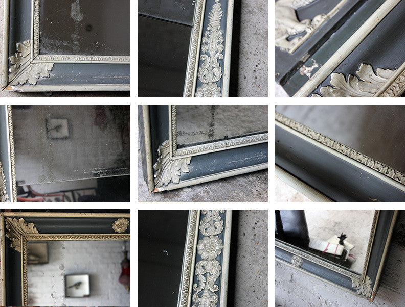 A Beautiful Early 19thC Italian Neoclassical Painted Wood & Gesso Trumeau Mirror c.1820-30