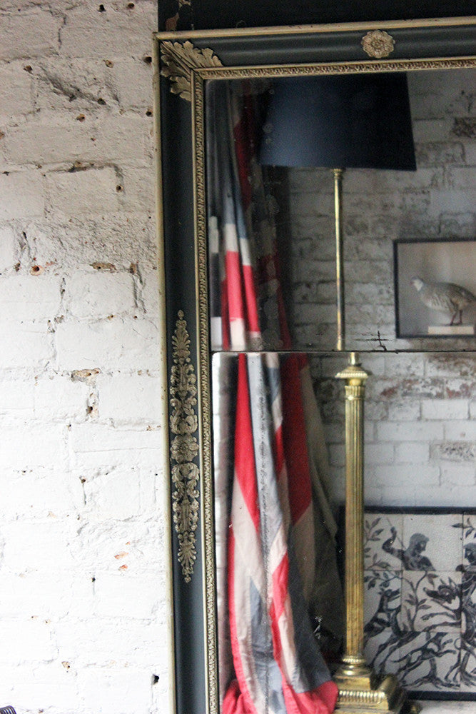 A Beautiful Early 19thC Italian Neoclassical Painted Wood & Gesso Trumeau Mirror c.1820-30