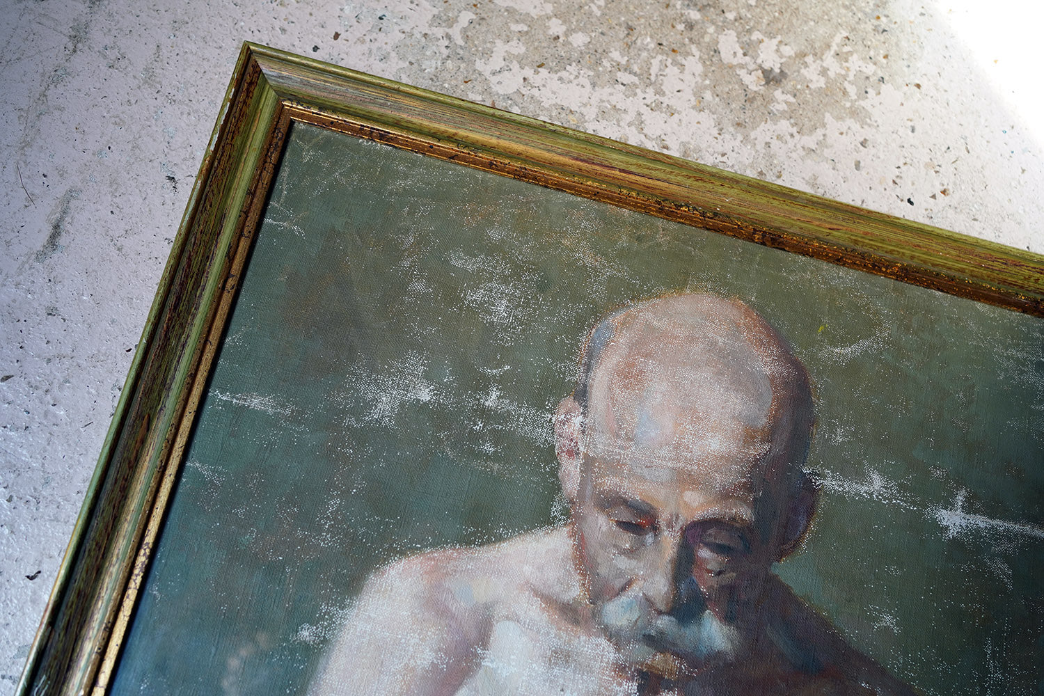 A c.1900 Italian Tempera on Canvas Study of An Elderly Gentleman