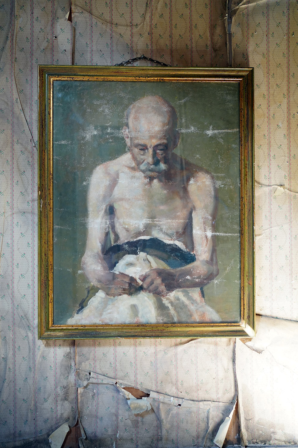 A c.1900 Italian Tempera on Canvas Study of An Elderly Gentleman
