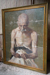 A c.1900 Italian Tempera on Canvas Study of An Elderly Gentleman
