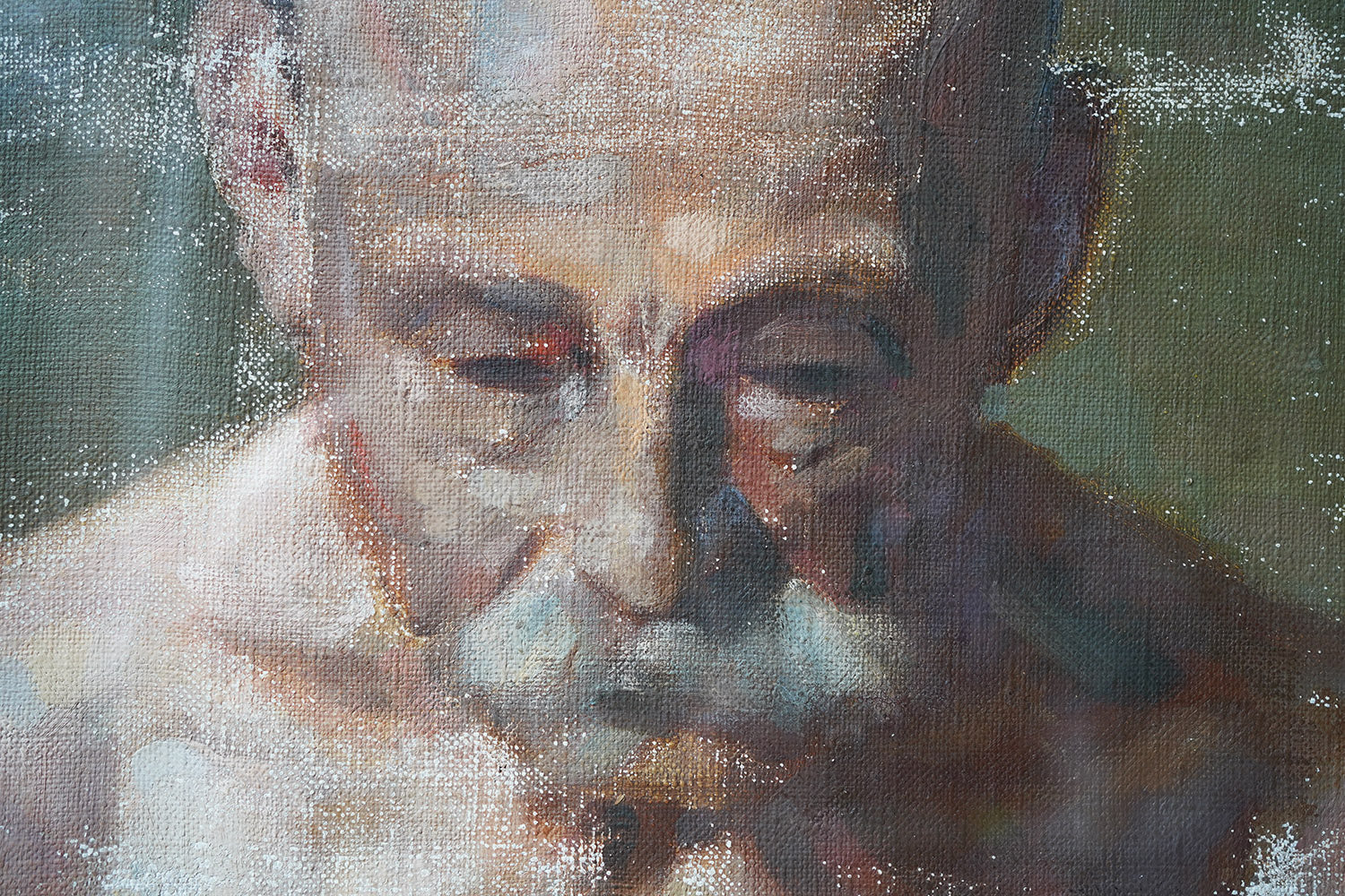 A c.1900 Italian Tempera on Canvas Study of An Elderly Gentleman