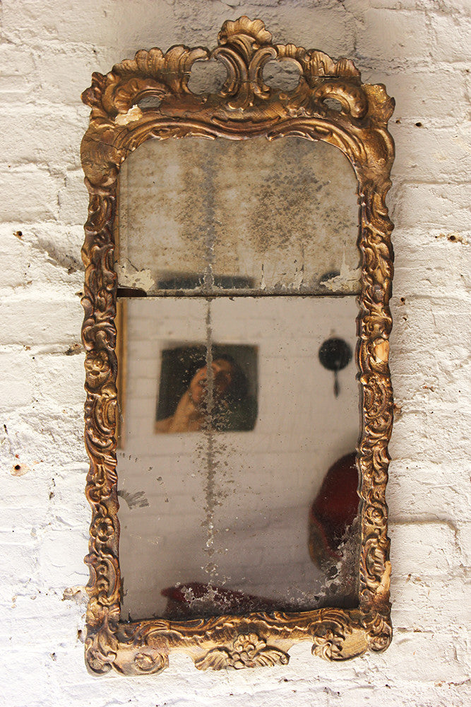 A Beautiful Mid-18thC Italian Giltwood Pier-Glass Mirror c.1750-60