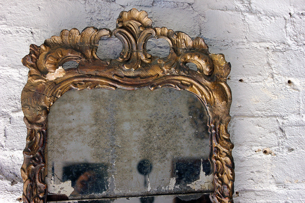 A Beautiful Mid-18thC Italian Giltwood Pier-Glass Mirror c.1750-60