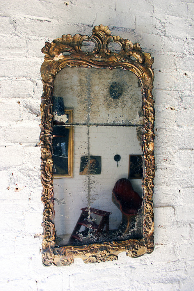 A Beautiful Mid-18thC Italian Giltwood Pier-Glass Mirror c.1750-60