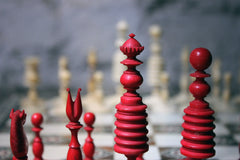 A Good English 'Washington' Pattern Turned Ivory Chess Set c.1800-20
