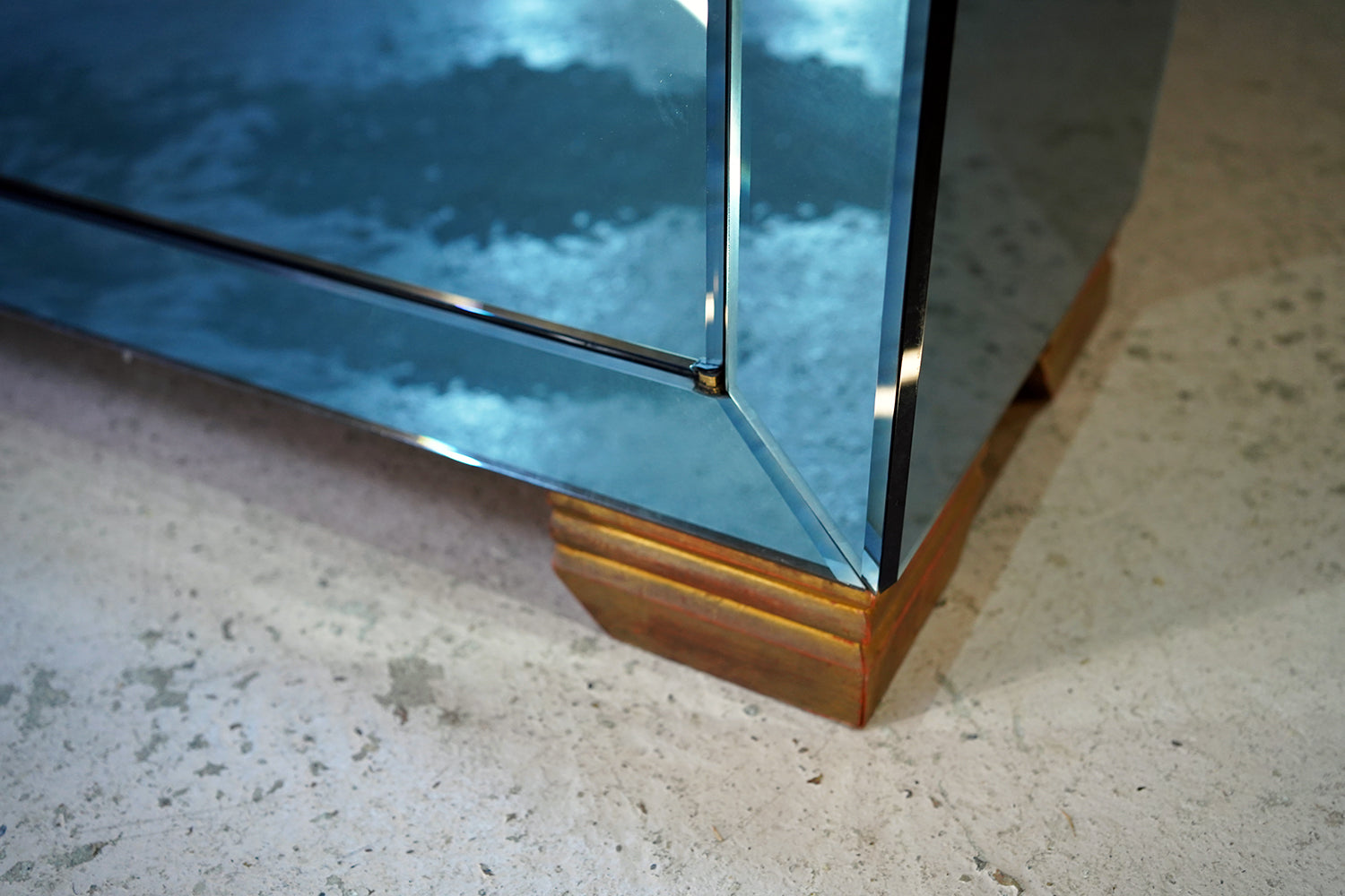 A French Blue Mirrored Sideboard by Maison Jansen, Paris c.1940