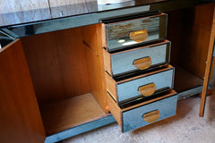 A French Blue Mirrored Sideboard by Maison Jansen, Paris c.1940
