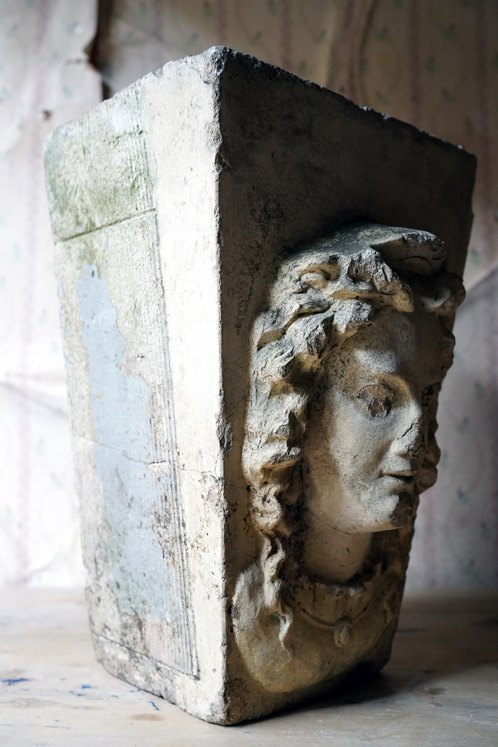 A Buff Terracotta Keystone in the Form of a Maiden by George Jennings c.1870