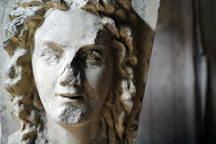 A Buff Terracotta Keystone in the Form of a Maiden by George Jennings c.1870
