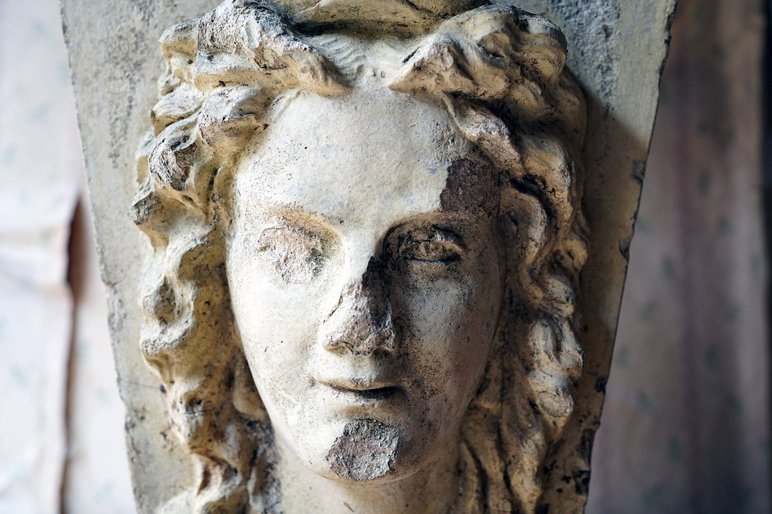 A Buff Terracotta Keystone in the Form of a Maiden by George Jennings c.1870