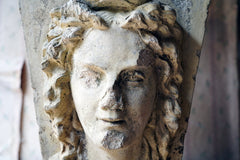 A Buff Terracotta Keystone in the Form of a Maiden by George Jennings c.1870