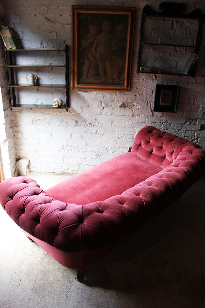 A Good Button-Back Upholstered Victorian Walnut Chesterfield Sofa c.1880