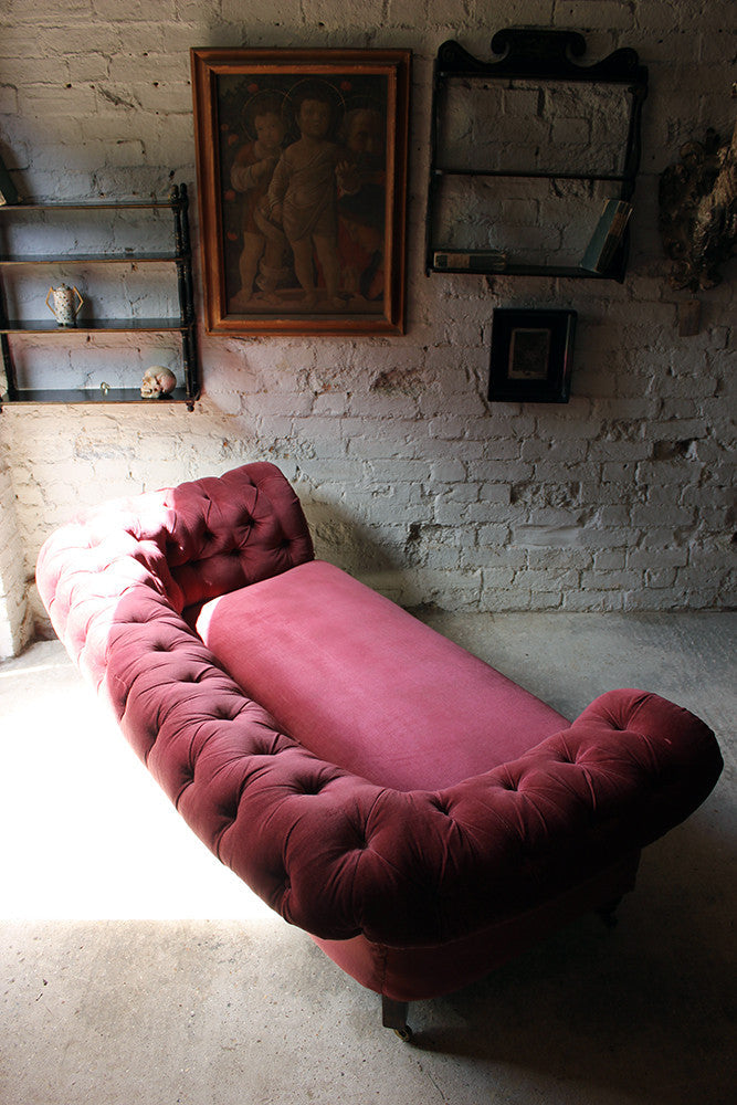 A Good Button-Back Upholstered Victorian Walnut Chesterfield Sofa c.1880